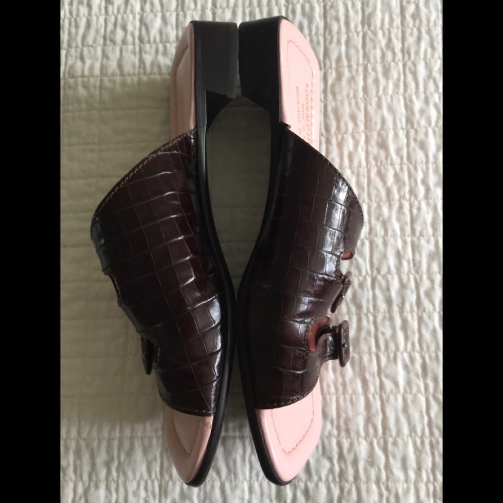 Donald Pliner Embossed Croc Slides - image 2